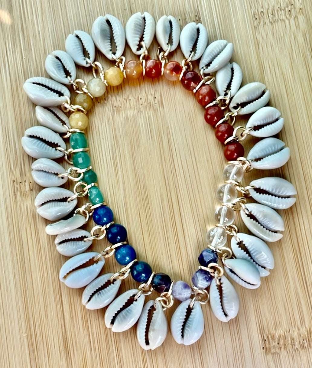 Chakra Cowrie Shell Anklet