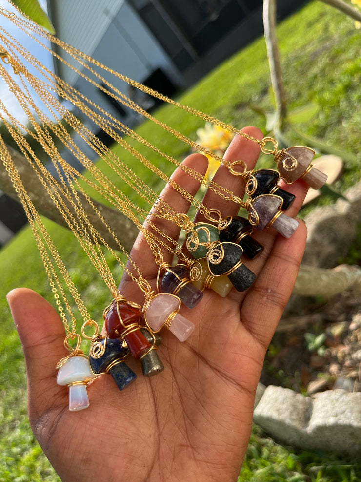 Crystal Mushie Necklaces